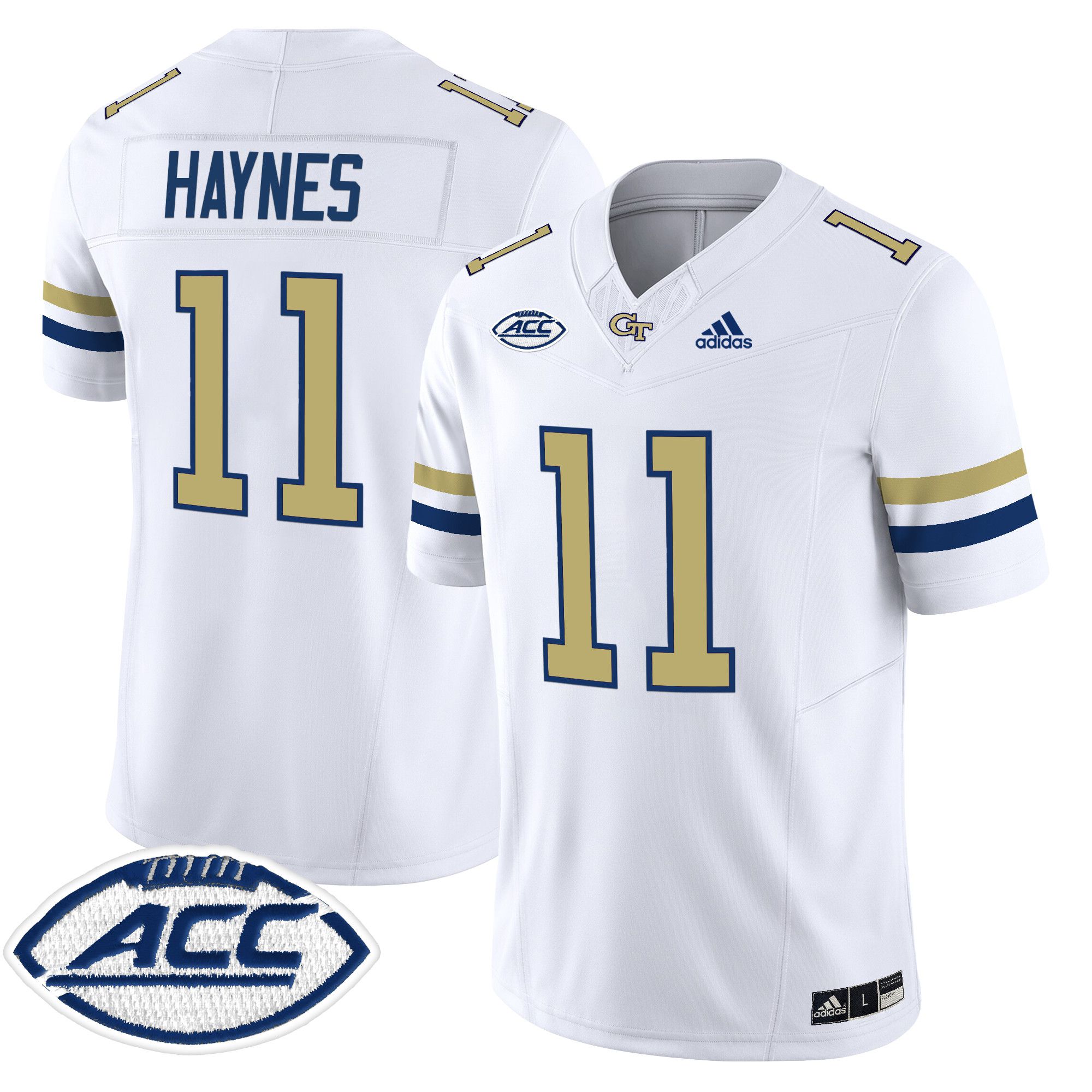 Men Georgia Tech #11 Haynes White Asidas 2024 Vapor Limited NCAA Jersey